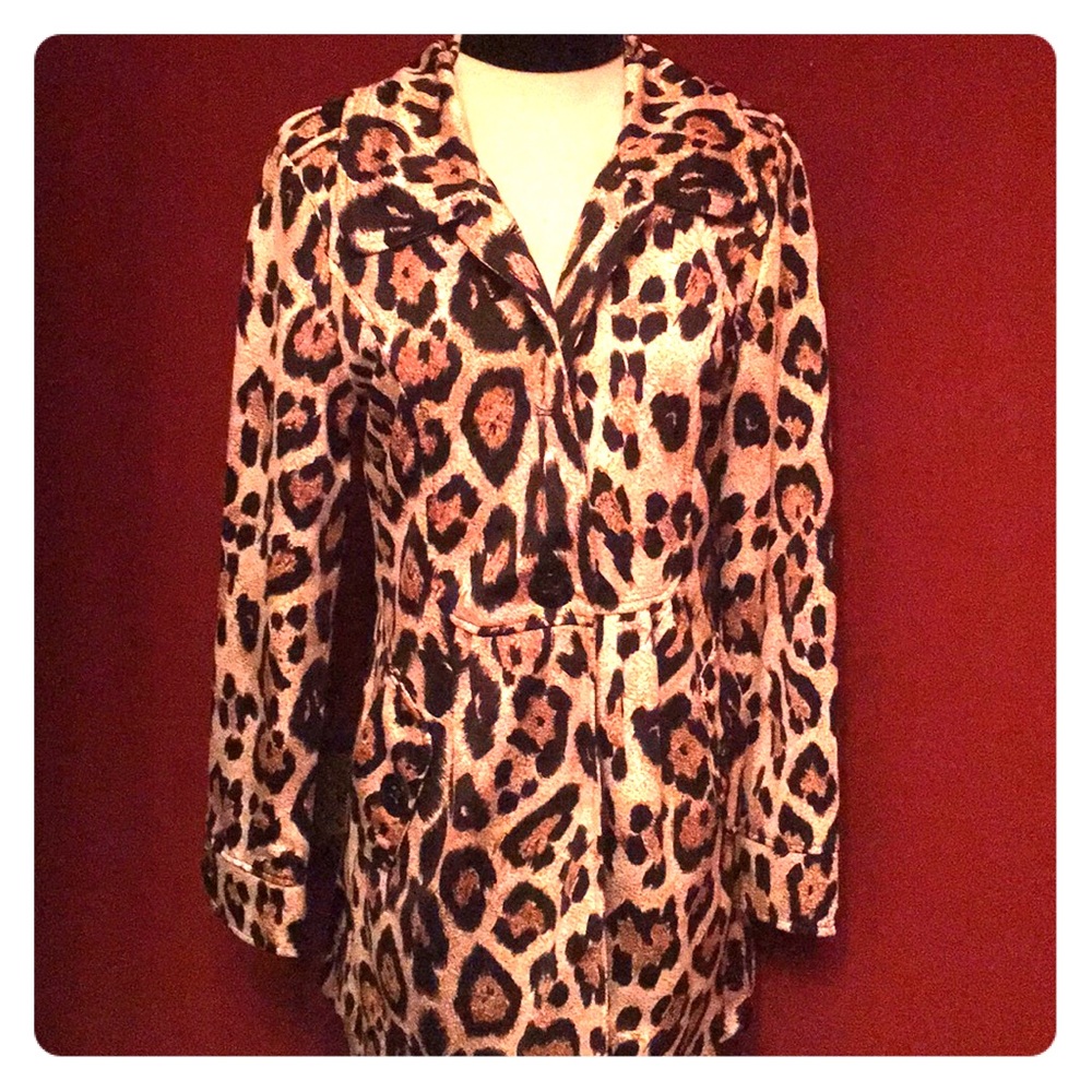 Short Leopard Trench Coat